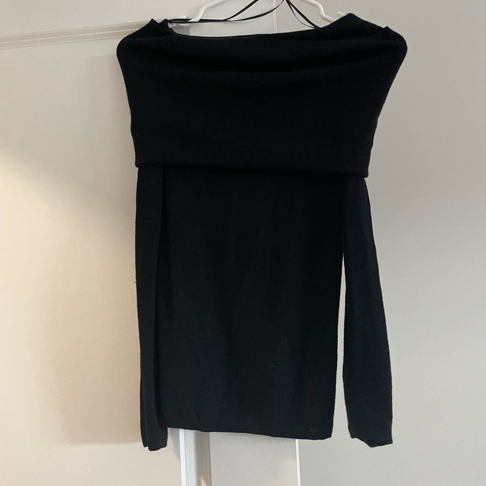 Zara off the shoulder sweater. Black. Size S. Like new
